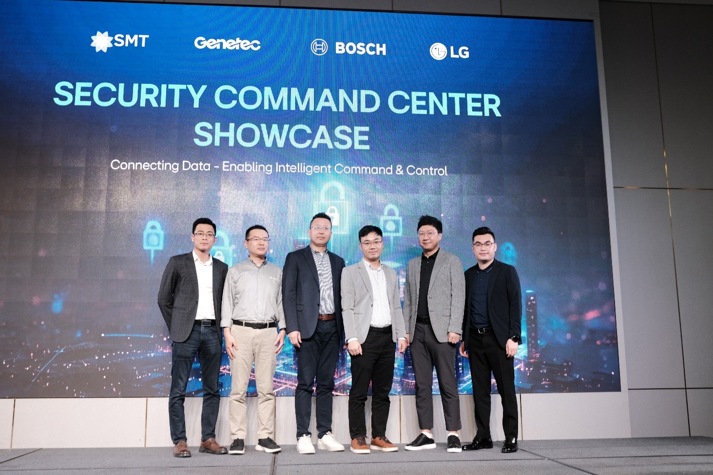 Đại diện SMT Technology và các đối tác công nghệ Genetec, Bosch Security và LG Electronics tại sự kiện